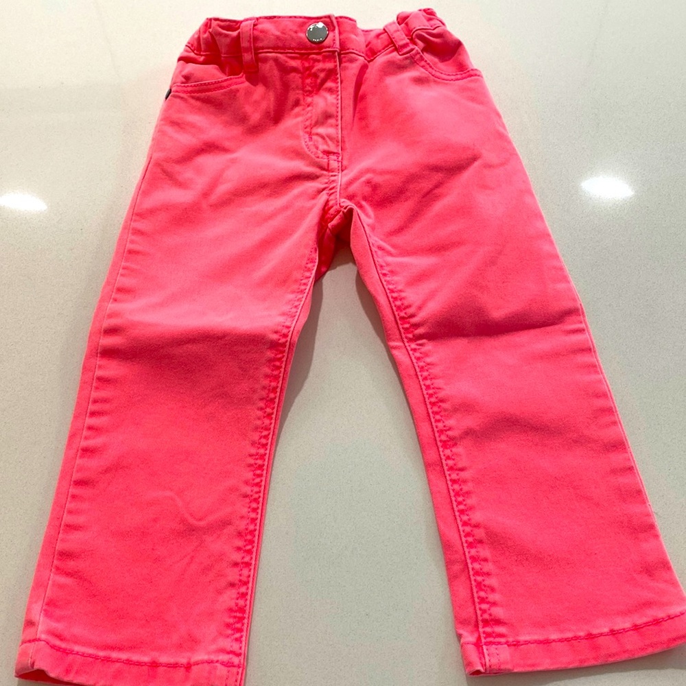 Jacadi neon pink jeans size 24 months